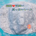 ❤️超絶可愛い💕　大人マスク　オールシーズン　立体❤️サービス品❤️不識布マスクカバー　マスクカバー　インナーマスク　レース　純白　③