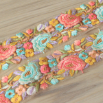 インド刺繍リボンᢂ　インド刺繍/刺繍リボン/リボン/シルクリボン/トリム/ブレード/ジャガードリボン/チロリアンテープ/レース/チュール