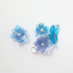 八重咲き紫陽花と蝶のイヤーカフセット（SV）