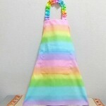 レインボー 子供用エプロン　90～160cm【首回り・腰回りの紐選択可】