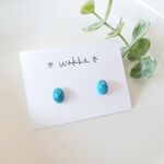 夏＊選べる4タイプ＊楕円しずくターコイズの小ぶりなシンプルイヤリング/ピアス