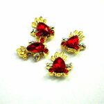 【材料】4個セット　ガラスストーン付き金魚ネイルストーン レジンにも②【素材】