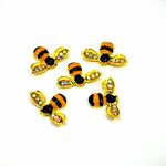 【材料】5個セット　ラインストーン付き蜂ネイルストーン レジンにも②【素材】