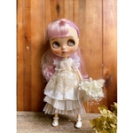 パールが付いたふんわりワンピースとお花SET☆ネオブライスアウトフィット