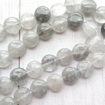 【10mm　4個】グレーカラークォーツAA　コイン