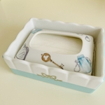 ポーセラーツ　ティファニーブルーのティッシュボックス