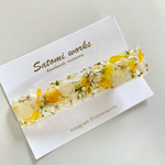 ❇︎botanical hair clip❇︎       紫陽花　アジサイ　ボタニカル　ヘアクリップ　レジン　押し花　パール　透明　夏　イエロー　ドライフラワー　