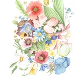 春の花２（アートプリント　複製画）