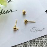 【約50個】4㎜  ゴールド  スタッドピアス  カン付き丸玉ピアス  キャッチ付き  ピアスパーツ  金属パーツ♡ #40710