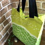 エコバッグ☆トートバッグ型エコバッグ☆美味しそうなメロン柄☆グリーン
