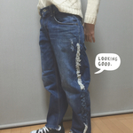リメイク＊フリンジデニムパンツ