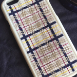 iPhone６用スマホケース チェック クロスステッチ