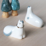 【再販】お座りゆる猫のリングホルダー(リングスタンド)/置物