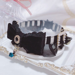 🧚‍♀️新作♡首輪♡ストライプブラック&ホワイト♡クラシカルシフォンフリル♡