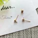 【約50個】4㎜  KCゴールド  スタッドピアス  カン付き丸玉ピアス  キャッチ付き  ピアスパーツ  金属パーツ♡ #40713