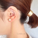 [2color] 一粒コットンパールピアス