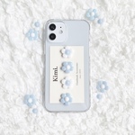 kimi 新作 【パステルフラワーのiPhoneケース ラムネ】  iPhone 12/12Pro/12mini/12Promax/11/11Pro/11ProMax/Ｘ/XS/XR/7/8