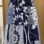 浴衣リメイク　パッチワークティアードスカート　フリーサイズ