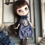 【試作品】1827  ピンストライプ ブルー ワンピースコーデ Blythe ブライス アウトフィット 洋服