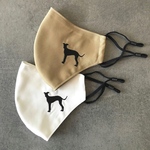 犬シルエット刺繍マスク ＊ イタグレ　ウィペット／抗菌・抗ウイルスマスク／立体マスク／大人用Mサイズ／犬マスク／受注制作　