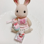 ふわふわマカロンちゃん　ミニチュア　ハンドメイド　miniature teddy bear ♡macaron