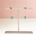 【ピアス】ターコイズ カラーのスワロフスキー  (サージカルステンレス) P-70