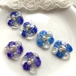 ♡夏のビオラ♡レジンのお花ピアス・イヤリング