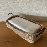 麻ひも　コンパクトティッシュケースL
