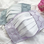 新色‼︎夏も快適☆接触冷感☆夏用マスクカバー☆選べる裏地☆不織布マスクが見える☆サークルレース☆紫陽花カラー