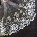 B098チュールレース DIY 手芸用 縁飾り パイピングテープ レース 花柄 手作り 生地 ハンドメイド 単位4m
