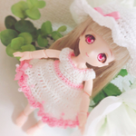 オビツ11、ねんどろいどどーるサイズ🎀ひめワンピ♡麦わら帽子セット♡