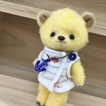 ハンドメイド　マリンテイストなテディベアクマぬいぐるみ🧸パステルイエロー