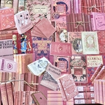 (再販×23)アンティークブック(pink)紙ものセット＊コラージュ素材＊ジャンクジャーナル