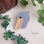 ハシビロコウのビーズ刺繍ブローチ【受注製作】