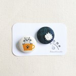 ★くるみボタンブローチ★