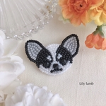 チワワのビーズ刺繍ブローチ　※受注制作