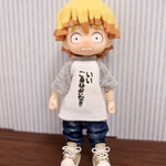オビツ11 サイズ●半袖ラグランシャツ  「いいご身分だな」プリント