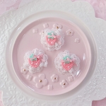 ふわふわ♡ ガーリーいちごヘアクリップ♡