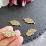 リーフ　葉っぱ　葉　ビジュー　ゴールド　イエローゴールド　チャーム　4個