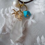 シーグラスのネックレス・チョーカー（白）