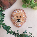 ビーズ刺繍のライオン　※受注制作