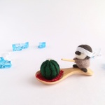【受注制作】ペンギンさんのすいか割り（スプーンシリーズ＊小）☆羊毛フェルト