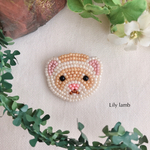 ビーズ刺繍のフェレット　※受注制作