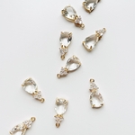 【4pcs gold #ls】smallクリスタルチャーム