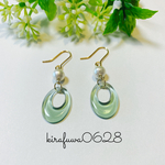 小ぶりなオーバルリング&コットンパールピアス/イヤリング(H-19)