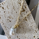 《ネックレス》Perle baroque　淡水バロックパール×ゴールドチェーン　大粒バロックパール