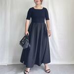 小柄さんS■ 前と後ろで着れる♪ 2wayリブ切り替えフレアワンピース  黒【２size展開】フォーマル 七五三 卒業式 入学式 KMC-16 948445