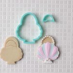 貝殻バッグスタンプ付きセットのクッキー型　【人魚姫のひみつ】シリーズ