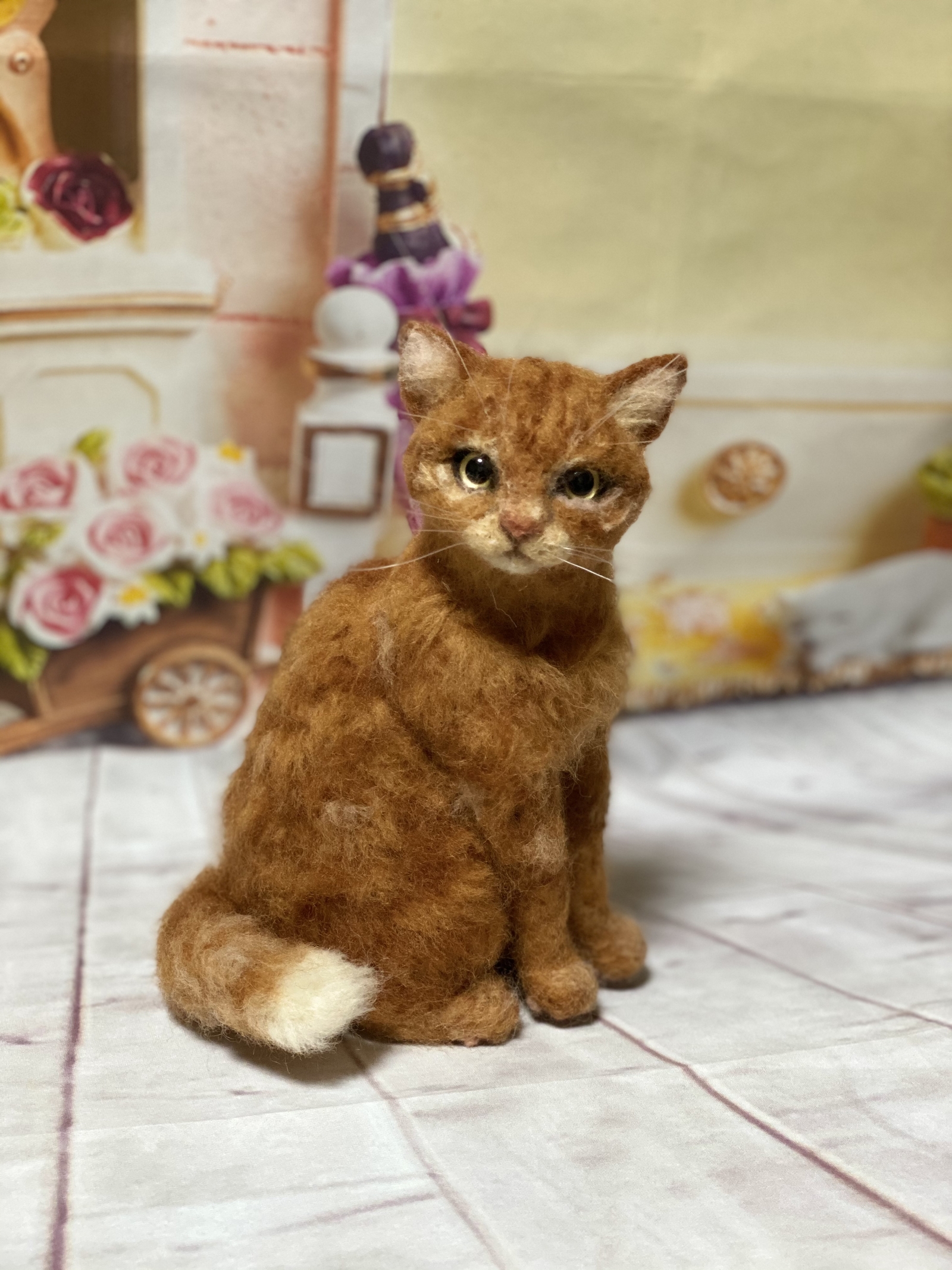 羊毛フェルト シルバー トイプードル（コンチネンタル クリップ