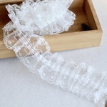 ＊再入荷＊1m 可愛い 花 ラッセルレース ギャザーブレード 白 BK210608 ハンドメイド 手芸 素材 材料 DIY